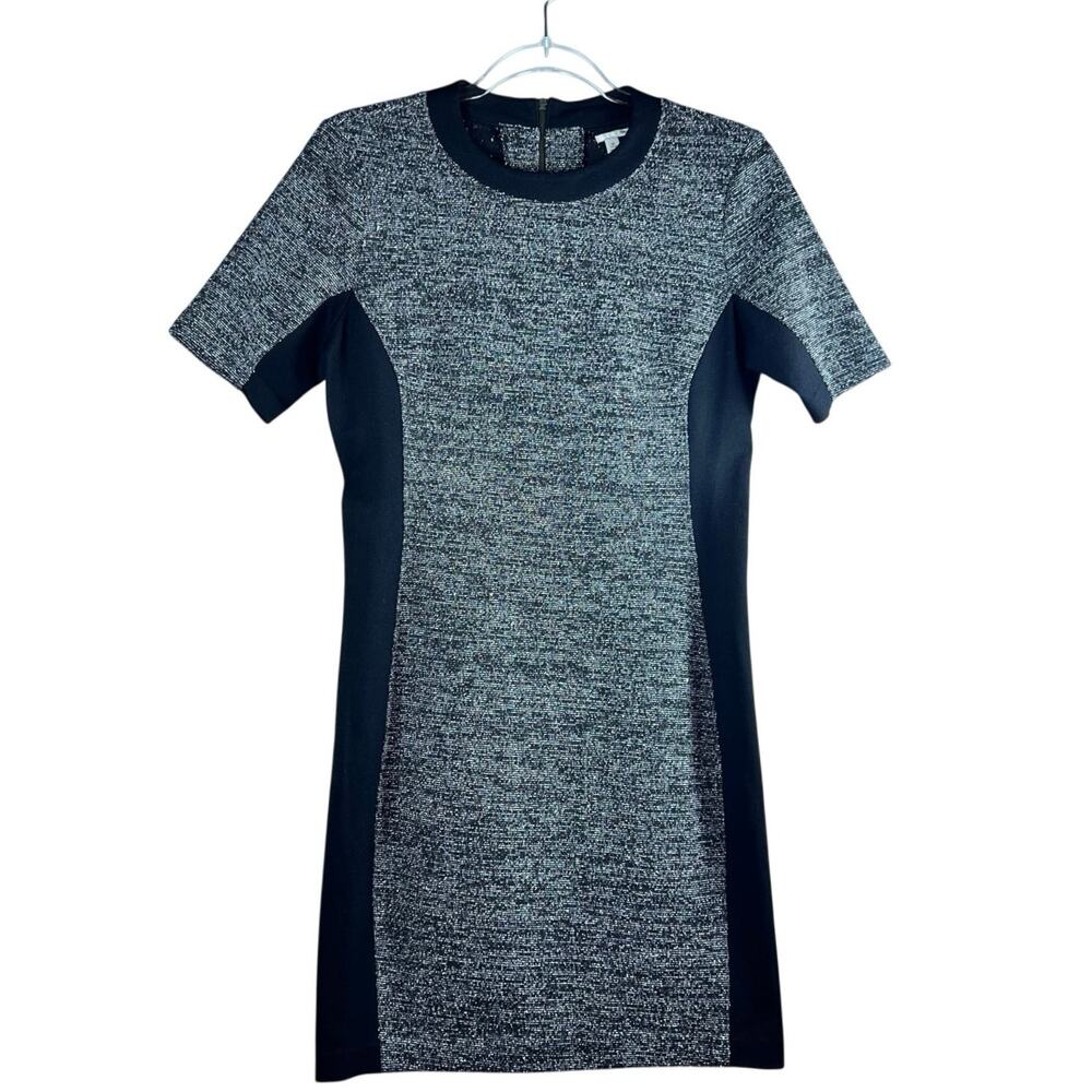 Halogen Marled Grey Bodycon Sheath Dress Petite 6 Stretch Workwear